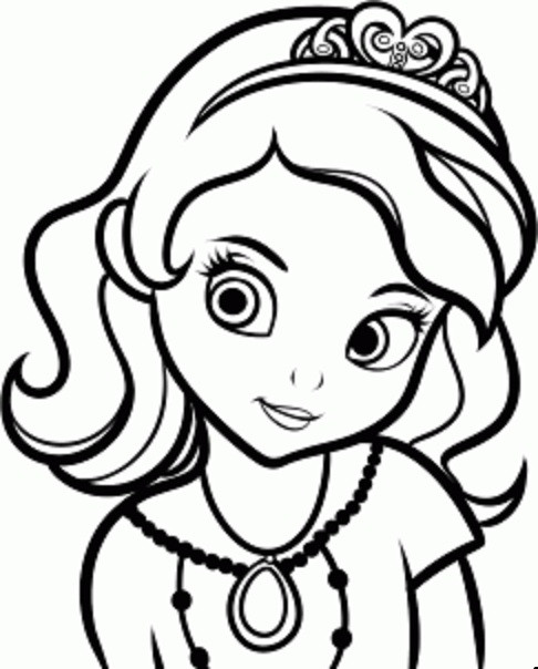 Coloriage et dessins gratuits Portrait La Fillette Princesse à imprimer