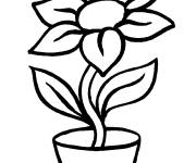 Coloriage Beau pot de fleur