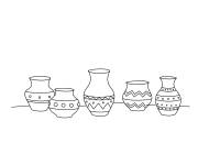 Coloriage Diff&eacute;rents pots