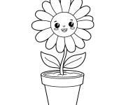 Coloriage Fleur adorable dans un pot