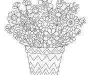 Coloriage Illustration du pot de fleurs