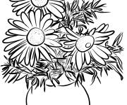 Coloriage Image de pot de marguerites