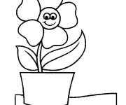 Coloriage Joli pot de fleur au crayon