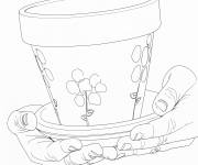 Coloriage Joli pot entre les mains