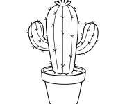 Coloriage Pot de cactus en vecteur