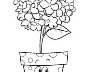 Coloriage Pot de fleur joyeux
