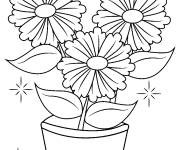 Coloriage Pot de fleurs &agrave; motif