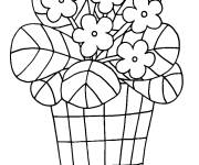 Coloriage Pot de fleurs d&eacute;cor&eacute;