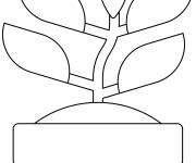Coloriage et dessins gratuit Pot de fleurs en &eacute;moji à imprimer