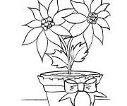 Coloriage Pot de fleurs en n&oelig;ud de No&euml;l