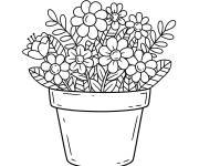 Coloriage Pot de fleurs pour maternelle