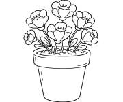 Coloriage Pot de jolis roses