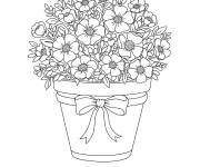 Coloriage Pot des jolies fleurs