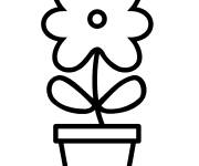 Coloriage Seule fleur dans un pot