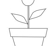 Coloriage et dessins gratuit Tulipe unique dans un pot à imprimer