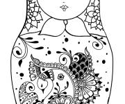 Coloriage et dessins gratuit B&eacute;b&eacute; Poup&eacute;e Russe Matryoshka à imprimer