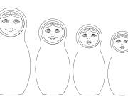 Coloriage et dessins gratuit Collection de vari&eacute;t&eacute; de Poup&eacute;es russe Matriochka &agrave; colorier à imprimer