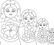Coloriage Image des Matriochkas gigognes