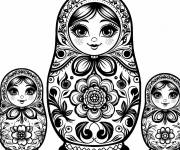 Coloriage Jolie Matrioshka