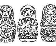 Coloriage et dessins gratuit Matriochkas collection pour enfant à imprimer