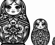 Coloriage Matrioshka anti-stress