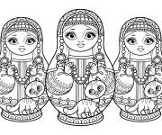 Coloriage Merveilleuses poupées russes