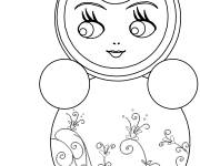 Coloriage Mini poupée russe pour les tout petits