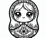 Coloriage Petit jouet Matrioshka