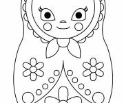 Coloriage Petite Poupée Matriochka mignonne