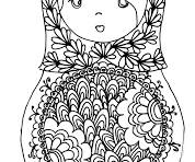 Coloriage et dessins gratuit Petite poup&eacute;e russe Matriochka à imprimer