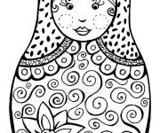 Coloriage et dessins gratuit Poup&eacute;e Babushka Matriochka de la Russie à imprimer