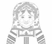 Coloriage Poup&eacute;e Matriochka de la Russie &agrave; t&eacute;l&eacute;charger