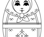 Coloriage Poup&eacute;e Matriochka gratuit