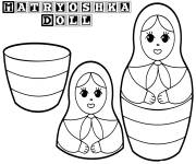 Coloriage et dessins gratuit Poup&eacute;e Matriochka pour enfants à imprimer