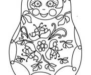 Coloriage et dessins gratuit Poup&eacute;e Matriochka simple pour enfant à imprimer