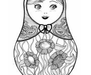 Coloriage Poup&eacute;e russe &agrave; colorier
