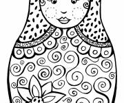 Coloriage Poup&eacute;e russe &agrave; imprimer