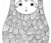 Coloriage Poup&eacute;e russe Matriochka artisanale