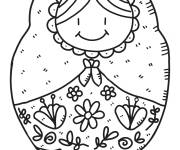 Coloriage Poup&eacute;e russe Matriochka cp