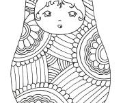 Coloriage et dessins gratuit Poup&eacute;e russe Matriochka de Disney à imprimer