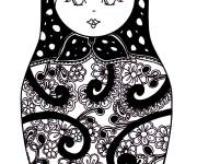 Coloriage et dessins gratuit Poup&eacute;e russe Matriochka en ligne à imprimer