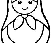 Coloriage et dessins gratuit Poup&eacute;e russe Matriochka en miniature à imprimer
