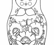 Coloriage Poup&eacute;e russe Matriochka imprimable