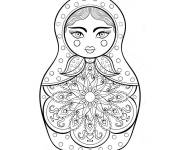 Coloriage Poup&eacute;e russe Matriochka maternelle