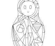 Coloriage Poup&eacute;es Matriochka graphique