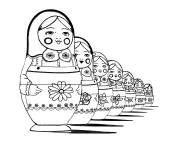 Coloriage Poup&eacute;es Matryoshka de Russie