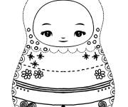 Coloriage Poup&eacute;es russes Matriochka ce1