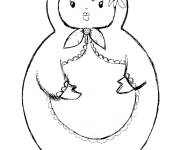 Coloriage Poup&eacute;es russes Matriochka styl&eacute;