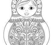 Coloriage Poup&eacute;es russes Matriochka symbolique de la Russie