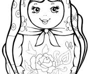 Coloriage Rang de poup&eacute;es russes Matriochka en ligne